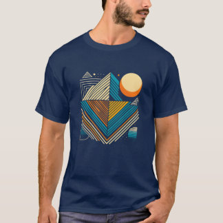 Färgglada geometriska mönster Vintage-vibbar vinta T Shirt