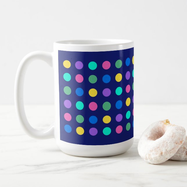 Färgglada Geometriska Prickar Dricksglas Design -  Kaffemugg (Med munk)