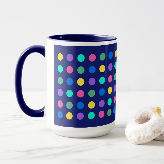 Färgglada geometriska prickar Dricksglas design -  Mugg (Med munk)