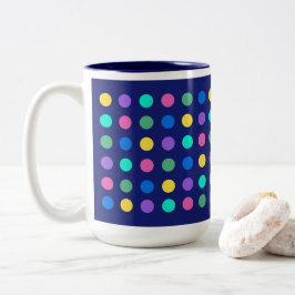 Färgglada geometriska prickar Dricksglas Design -  Två-Tonad Mugg