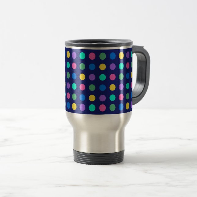 Färgglada Geometriska Prickar Dricksvaror Design - Resemugg (Framsida höger)