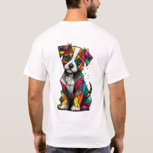 Färgglada Geometriska Valp T-Shirt – Modern Hundko