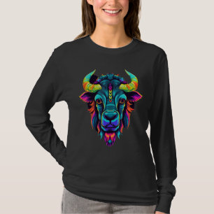 Färgglada Geometriska Zebu Nötkreatur Tjurnötkreat T Shirt