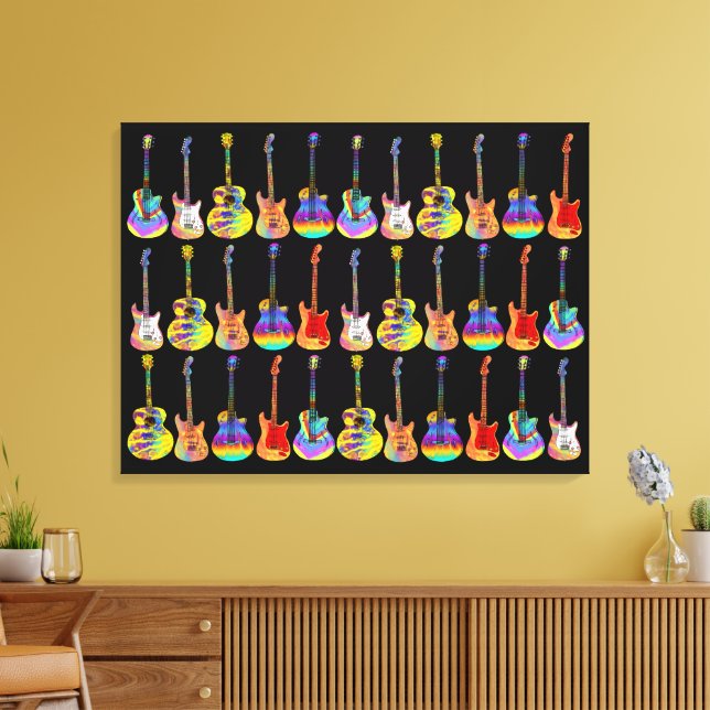Färgglada gitarrer canvastryck (Insitu (Vardagsrum))