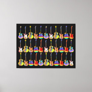 Färgglada gitarrer canvastryck