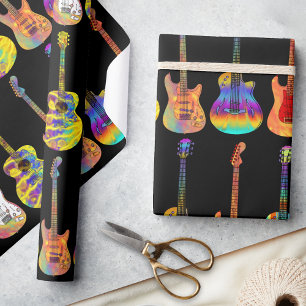 Färgglada gitarrer presentpapper
