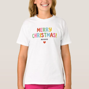 Färgglada Glad jul Matchande Familj Flicka T Shirt