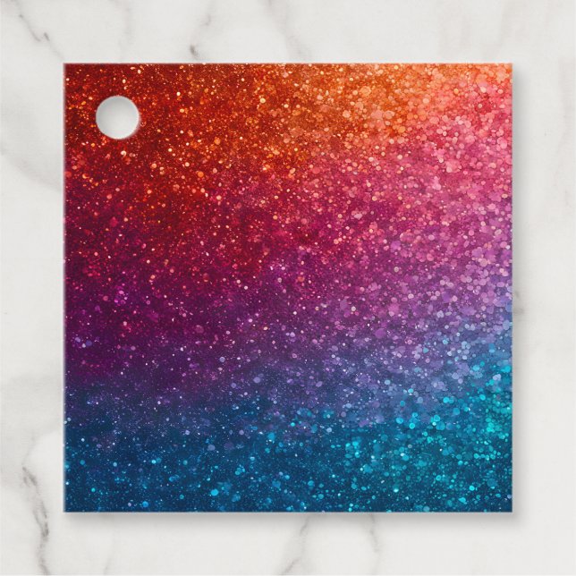 Färgglada glitterkonstpresenttaggar gåvor etiketter (Framsida)