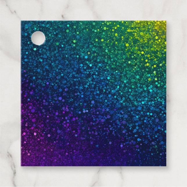 Färgglada glitterkonstpresenttaggar gåvor etiketter (Framsida)