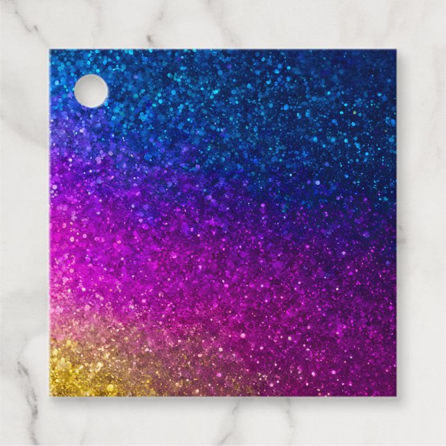 Färgglada glitterkonstpresenttaggar gåvor etiketter (Framsida)