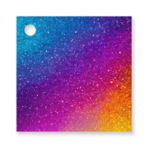 Färgglada glitterkonstpresenttaggar