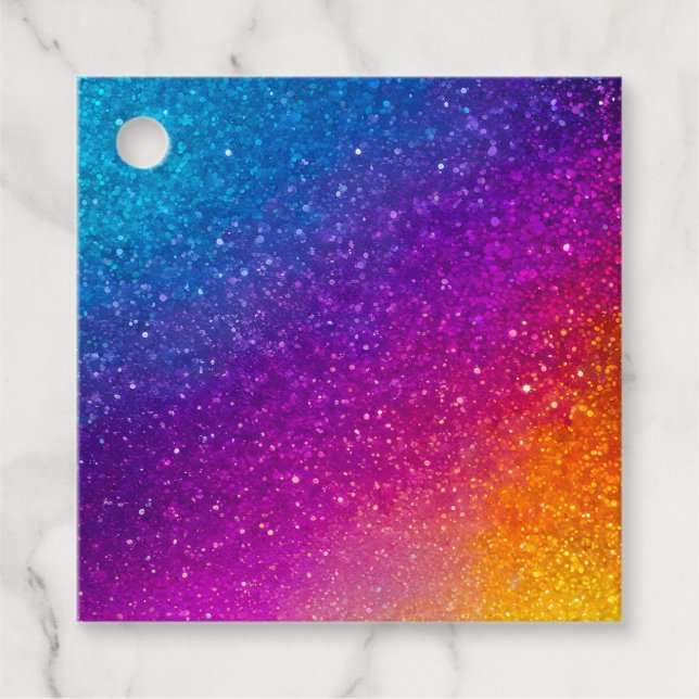 Färgglada glitterkonstpresenttaggar gåvor etiketter (Framsida)