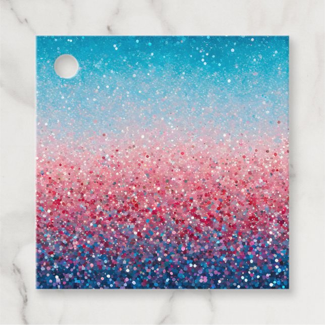 Färgglada glitterkonstpresenttaggar gåvor etiketter (Framsida)