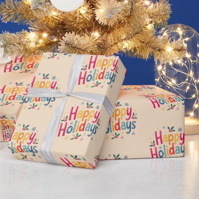 Färgglada God Jul  Christmas Presentpapper (Helgdagar)