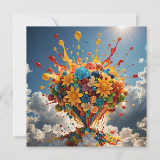 Färgglada Godisar Och Blommor Kort