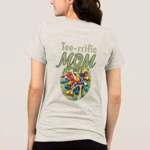 Färgglada golfbollstees främre ficka & baksida t shirt