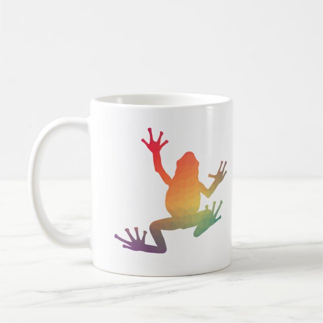 Färgglada Gradient Groda Älskare Gåvor Kaffemugg (Vänster)