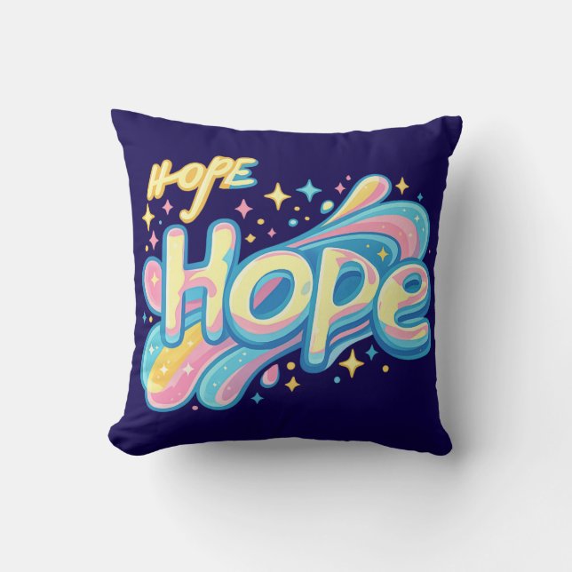 Färgglada Graffiti med Hopp - Y2K Glitter Estetik Kudde (Framsida)