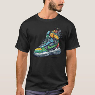 Färgglada Graffiti Sneaker Grafisk T-Shirt - Urban