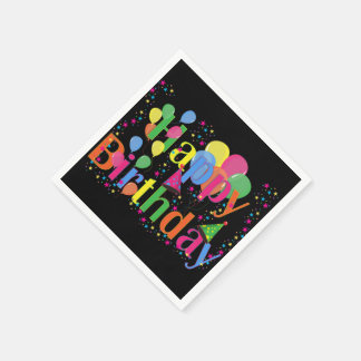 Färgglada Grattis på födelsedagen Ballonger Papper Pappersservett