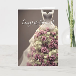 Färgglada gratulationer Blommig bröllopsdusch-kort Kort