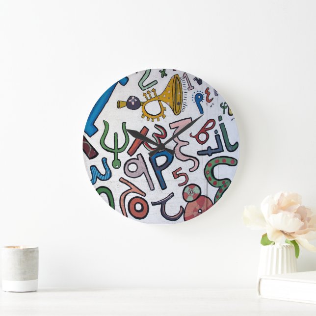 Färgglada grekiska bokstäver stor klocka (Hem)