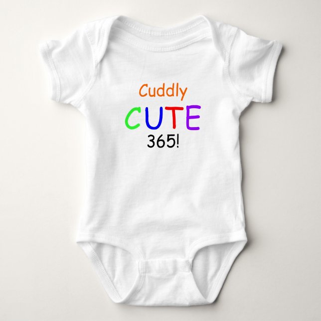 Färgglada gulliga söta 365 spädbarnsskjorta t-shirt (Framsida)