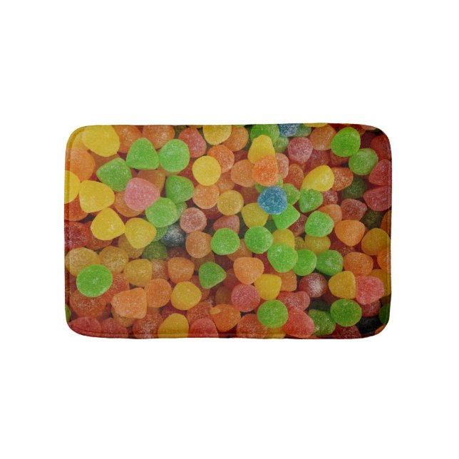 Färgglada Gumdrops Godis Badrumsmatta (Framsidan)
