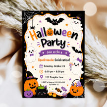 Färgglada Halloween-kostymer och cocktailparty