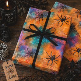Färgglada Halloween-spindlar i akvarell Presentpapper
