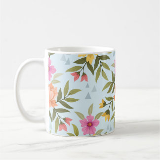 Färgglada Handritade Blommor Kaffemugg