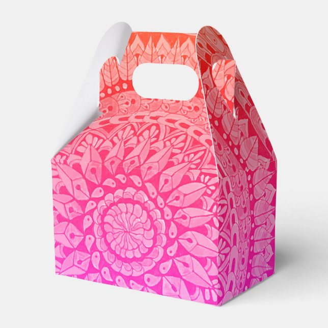 Färgglada Handritade Mandala Presentlådor (Framsidan Sidan)