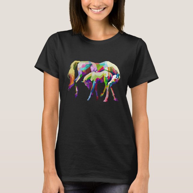 Färgglada Hästar Älskar Grafik T Shirt (Framsida)