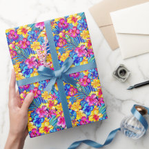 Färgglada Hawaiianska Tropiska Blommor Palm Palme 