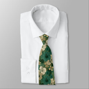 Färgglada Herrmode Tropiska Blommor Slips