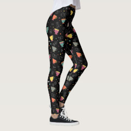 Färgglada heta te-koppar vinterdesign leggings