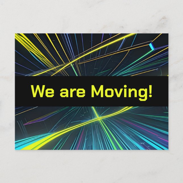 Färgglada High Tech-ljus för adressändring Vykort (Framsida)