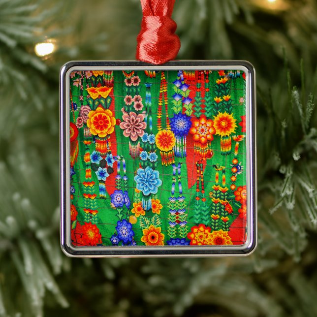 Färgglada Hippie Blommönster Julgransprydnad Metall (Träd)