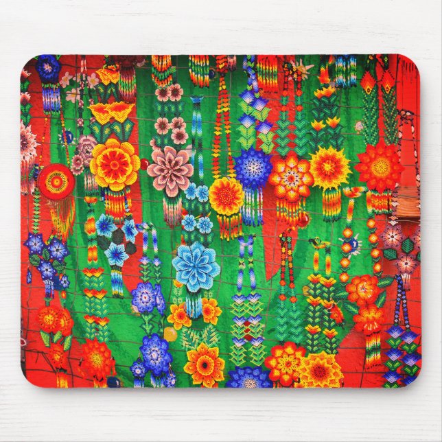 Färgglada Hippie Blommönster Musmatta (Framsidan)