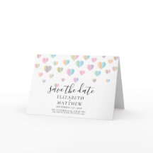 Färgglada hjärtan fläckar Spara datum design inbju