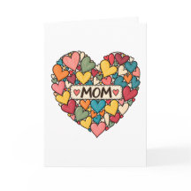 Färgglada Hjärtan MAMMA Välkomstkort, Mors Dag
