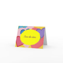Färgglada hjärtan Skiktade Spara datum-kort
