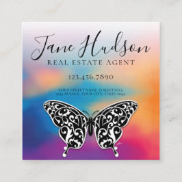 Färgglada hjärtfläckar visitkort