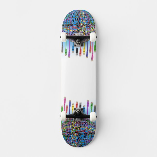 Färgglada höghastighetsnätverkskablar Skateboard Bräda 20 Cm (Framsida)
