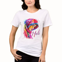 Färgglada Holi Kvinnors Tee