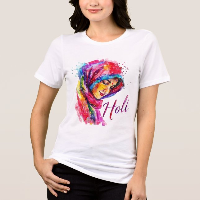 Färgglada Holi Kvinnors Tee (Framsida)