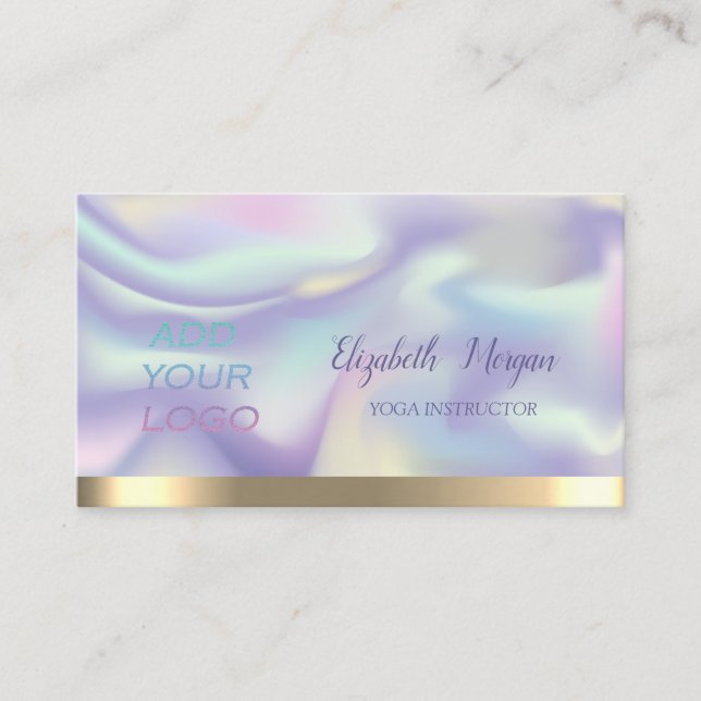 Färgglada Holografiska, Lägg Till Din Logo Visitkort (Framsida)