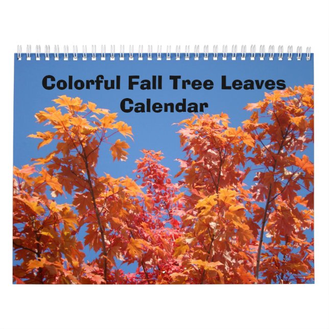 Färgglada höstlöv kalender blå himmel konst (Omslag)