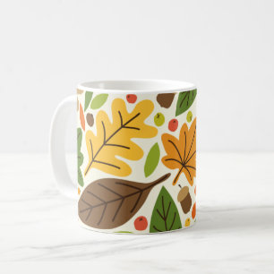 Färgglada höstlöv och ekollon mönster kaffemugg