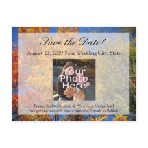 Färgglada hösträd Spara datumet